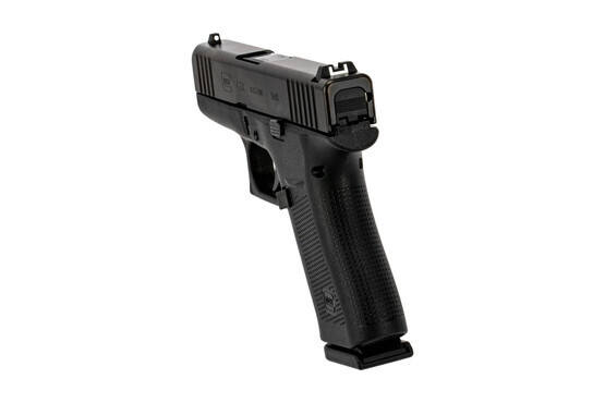 Glock black G43x sub compact handgun in 9mm Luger features reversible mag release and standard sights.